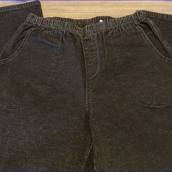 DENIM&CO How Timeless 4-Pocket Pull-On Straight Jeans - Black - Size Medium TALL - Picture 7 of 12